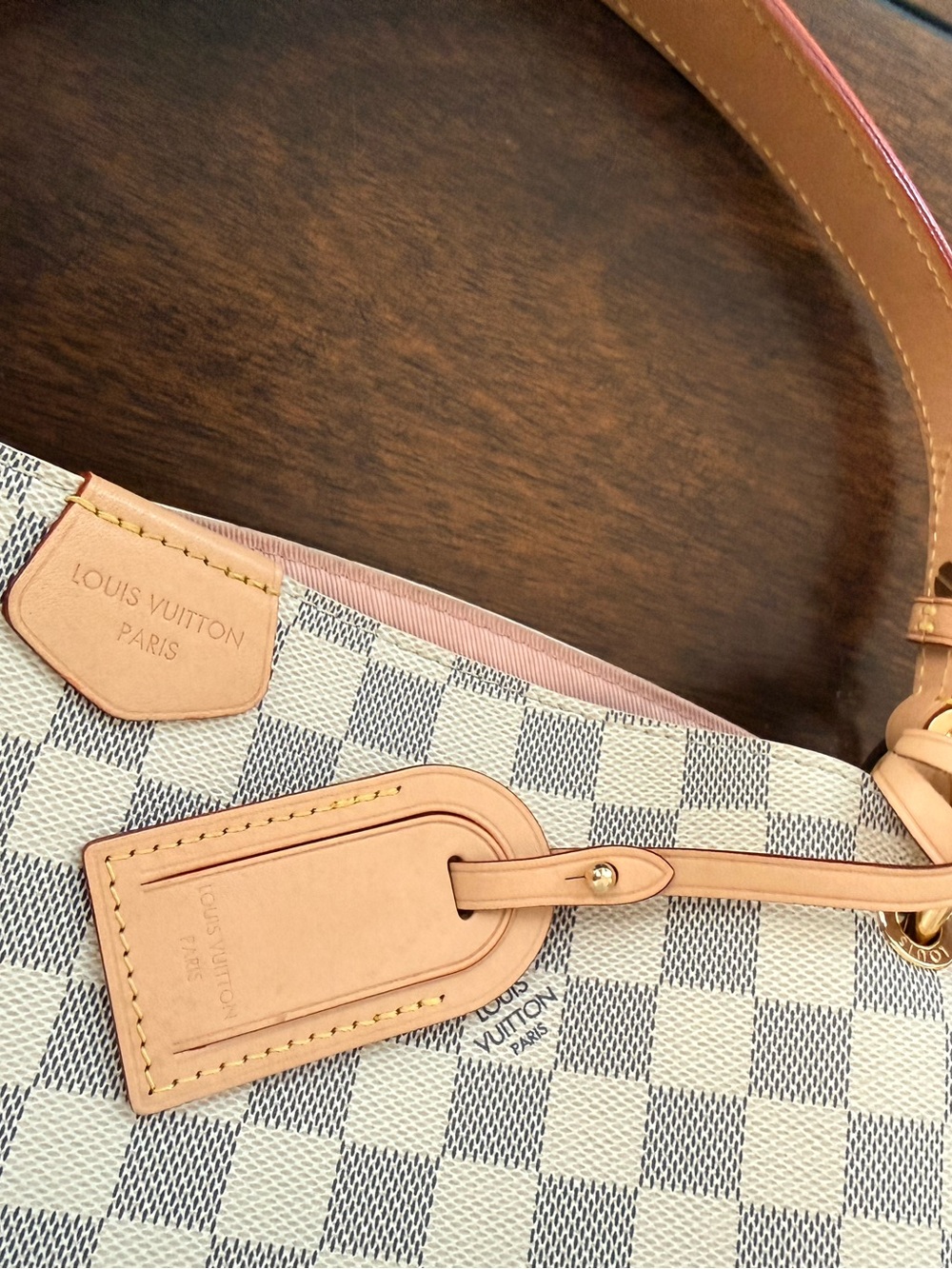 Louis Vuitton Damier Azur Graceful PM with rose ballerine interior - Picture 4 of 15